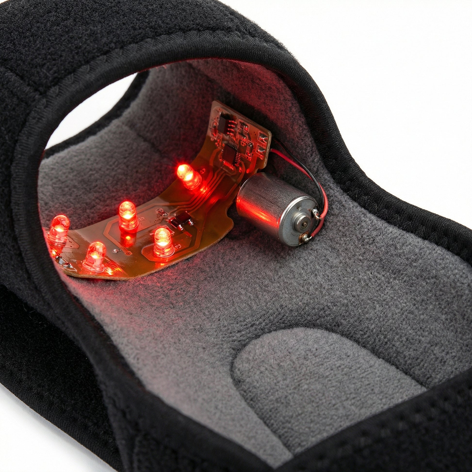 Genouillère Chauffante Infrarouge + Vibration — vue détail matière et texture