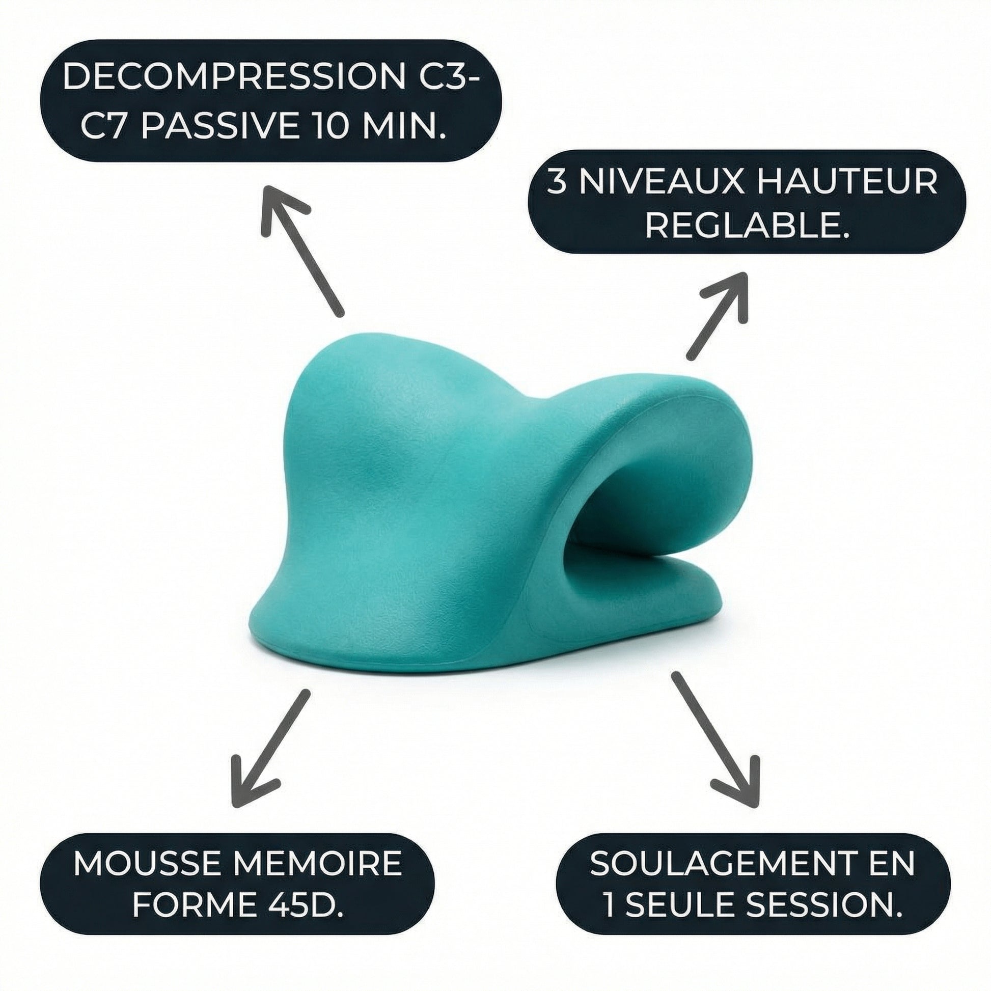 Étireur Cervical Cloud Serenys — décompression C3-C7 3 niveaux mousse 45D