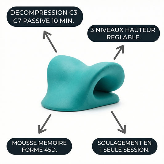 Étireur Cervical Cloud Serenys — décompression C3-C7 3 niveaux mousse 45D