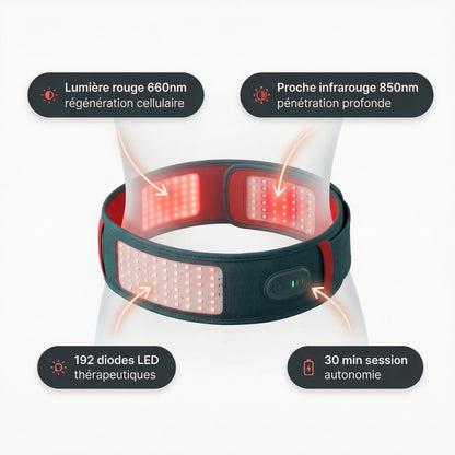 Ceinture Lumière Rouge Serenys — 660nm 850nm 192 diodes LED thérapeutiques