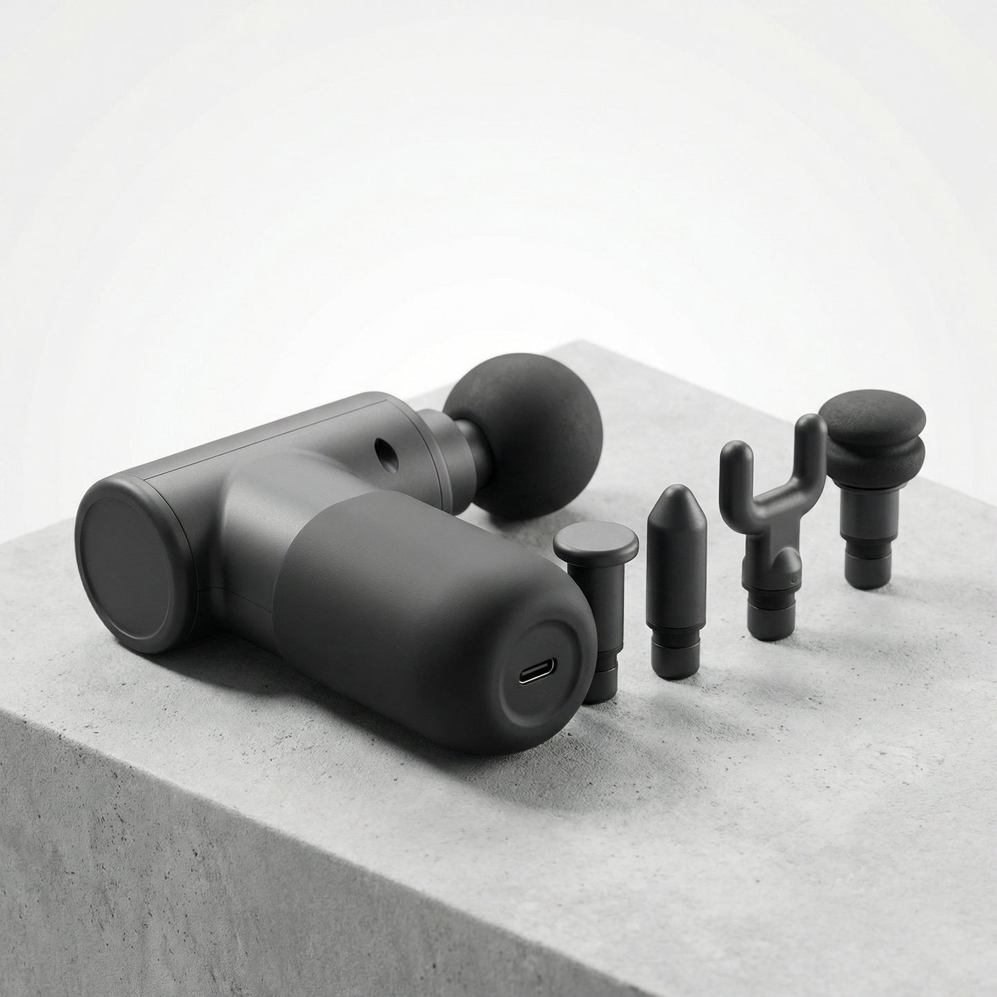 Mini pistolet de massage à percussion portable avec 5 embouts interchangeables — Serenys