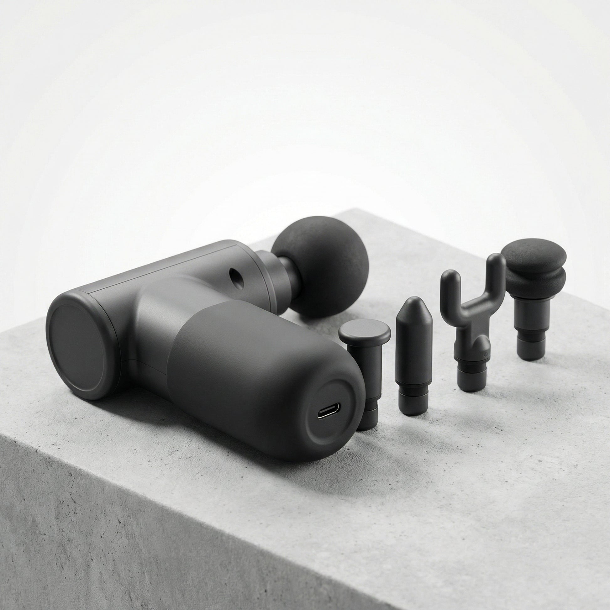 Mini pistolet de massage à percussion portable avec 5 embouts interchangeables — Serenys