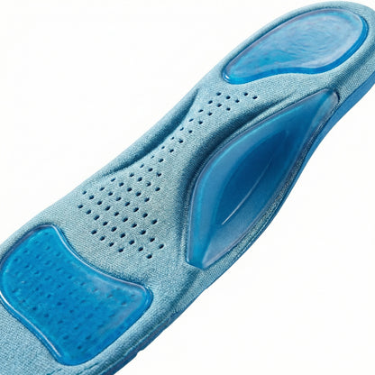 Semelles sport amorti anti-fatigue — vue détail matière et texture