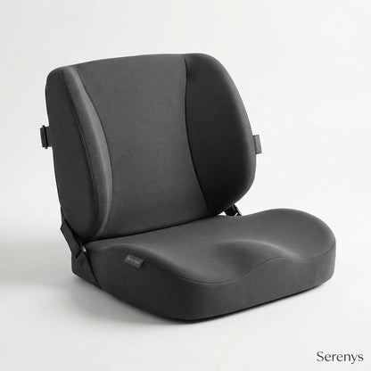 Coussin ergonomique support lombaire et hanche ajustable Serenys — mousse mémoire de forme pour bureau et voiture