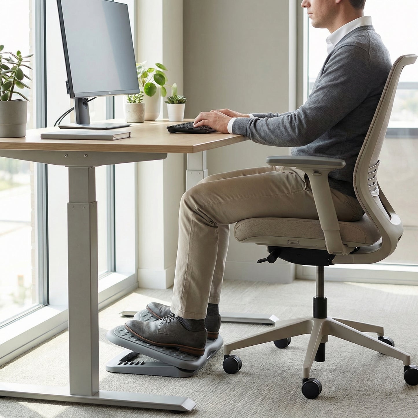 Repose-pieds ergonomique Serenys — posture assise correcte