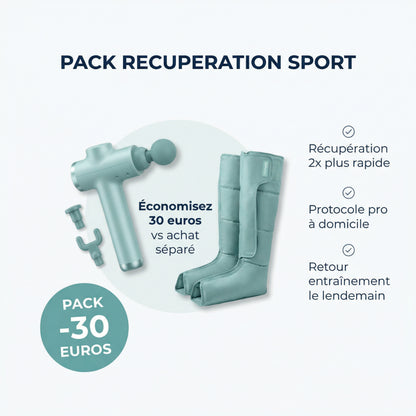 Pack Récupération Sport Serenys — pistolet massage + bottes pressothérapie protocole pro