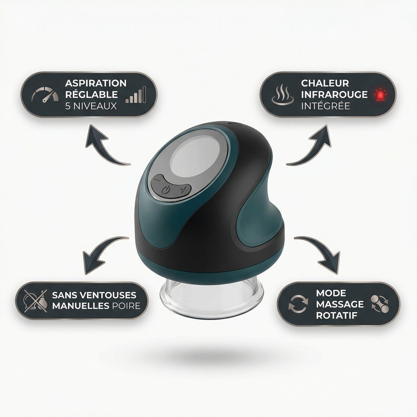 Appareil Cupping Serenys — aspiration 5 niveaux chaleur infrarouge massage rotatif
