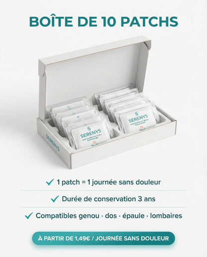 Boîte 10 patchs Serenys — packaging et bénéfices
